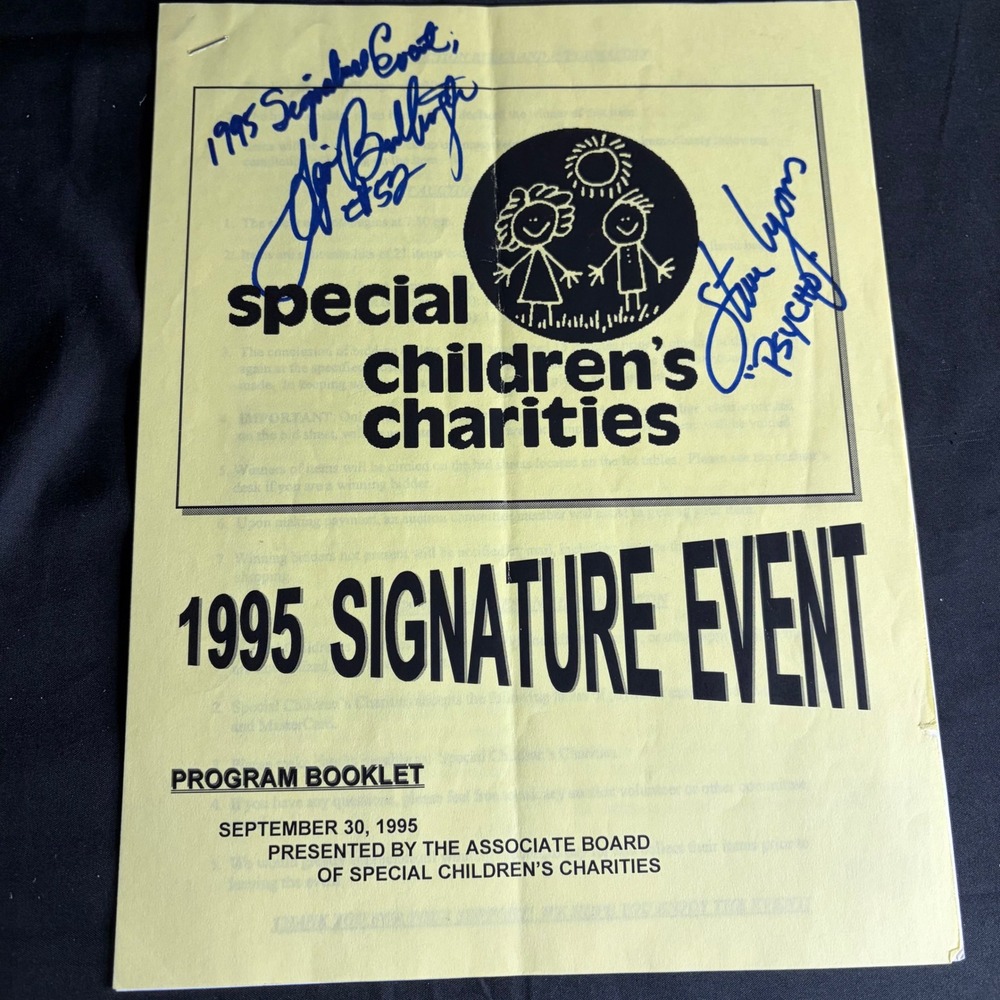 1995 Signature Event Program Jim Bullinger Steve Lyons Signed No COA